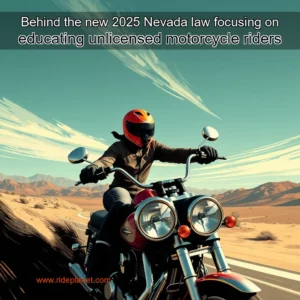 Artistic representation for Behind the new 2025 Nevada law focusing on educating unlicensed motorcycle riders