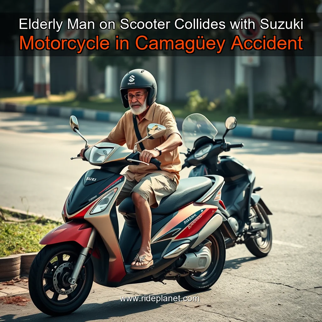 Read more about the article Elderly Man on Scooter Collides with Suzuki Motorcycle in Camagüey Accident