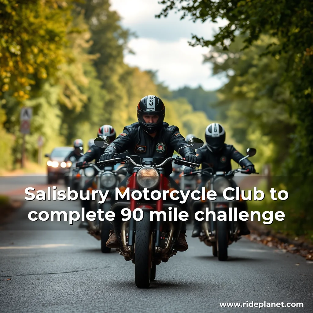 Artistic representation for Salisbury Motorcycle Club to complete 90 mile challenge