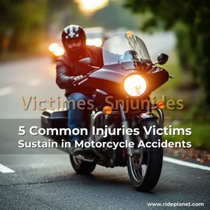 Artistic representation for 5 Common Injuries Victims Sustain in Motorcycle Accidents