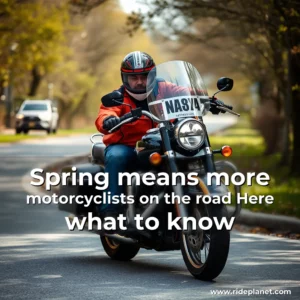 Artistic representation for Spring means more motorcyclists on the road Here what to know