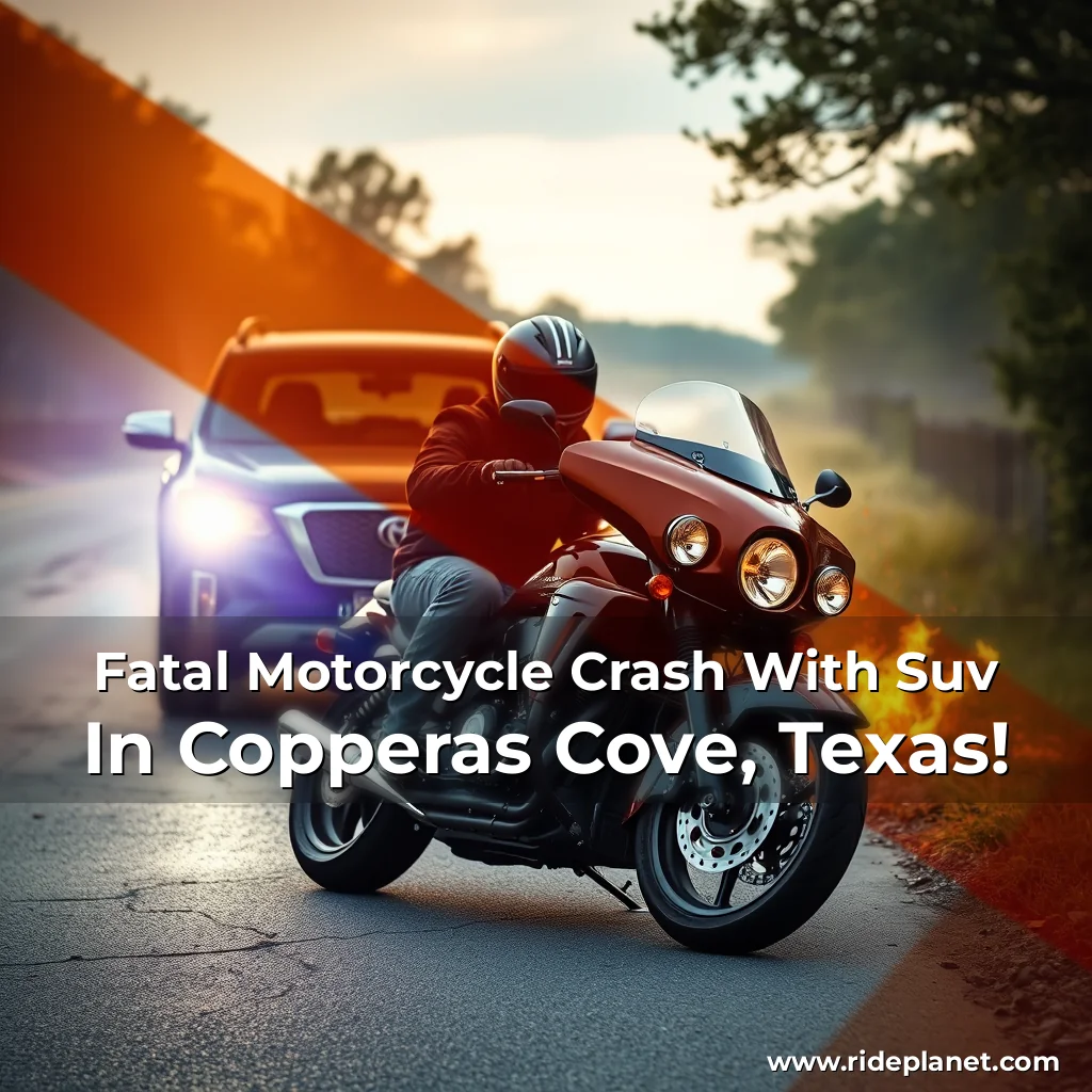 Artistic representation for Fatal Motorcycle Crash With Suv In Copperas Cove, Texas!
