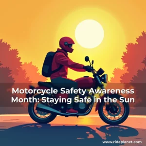 Artistic representation for Motorcycle Safety Awareness Month: Staying Safe in the Sun